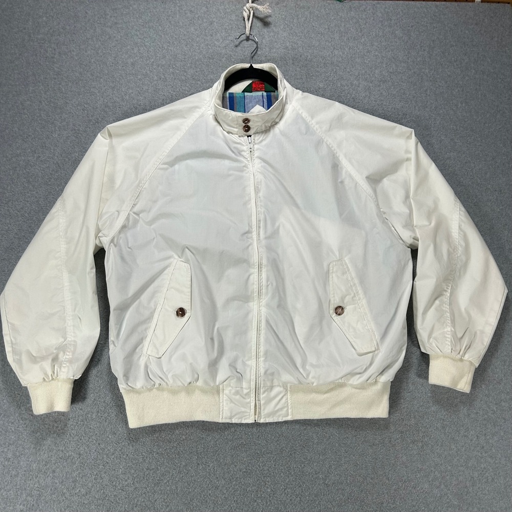 Field & Stream Harrington Jacket Mens XL White Old Money Preppy Vintage